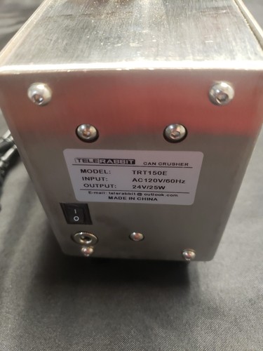 Trituradora de latas eléctrica de aluminio Telerabbit 16 o 12 OZ latas compresor SS HD - Imagen 2 de 12