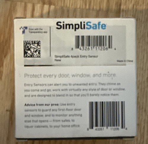 4 Pack Simplisafe Entry Sensor Window & Door Protection w/ Home Security System - Picture 2 of 3