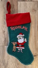 Rudolph the Red Nosed Reindeer Christmas Stocking Santa 16" Seasonal Specialties