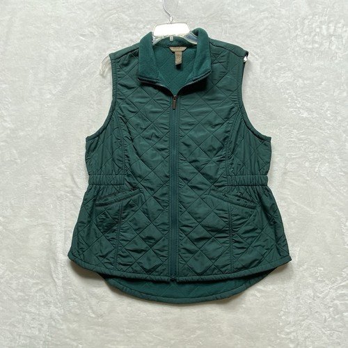 Chaleco Bit & Bridle Mujer Verde Acolchado Cremallera Completa Talla L Bolsillos Cuello - Imagen 2 de 14