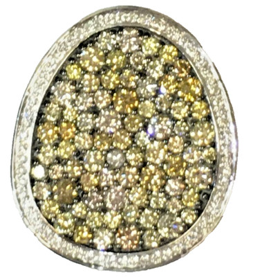 Allison Kaufman 14k White Gold Pendant, 2.16cts Multi-Color Diamonds  3.7g