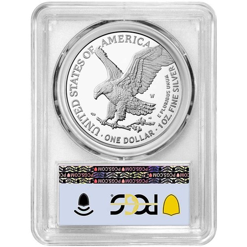 2025-W Proof $1 American Silver Eagle PCGS PR70DCAM FDOI Flag Label - Picture 2 of 2