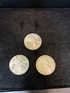 Lot of 3 1780 Maria Theresa Restrike Silver Coins