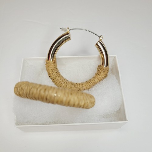 2 Paar Forever 21 Silber Ohrringe Gold mit Hanfseil Wickel und Silber schwer süß - Bild 9 von 10