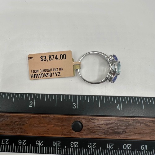 Effy Blue Multicolor Ring in 14kt Gold - 3.20ctw Aquamarine, Tanzanite, Diamonds - Picture 5 of 5