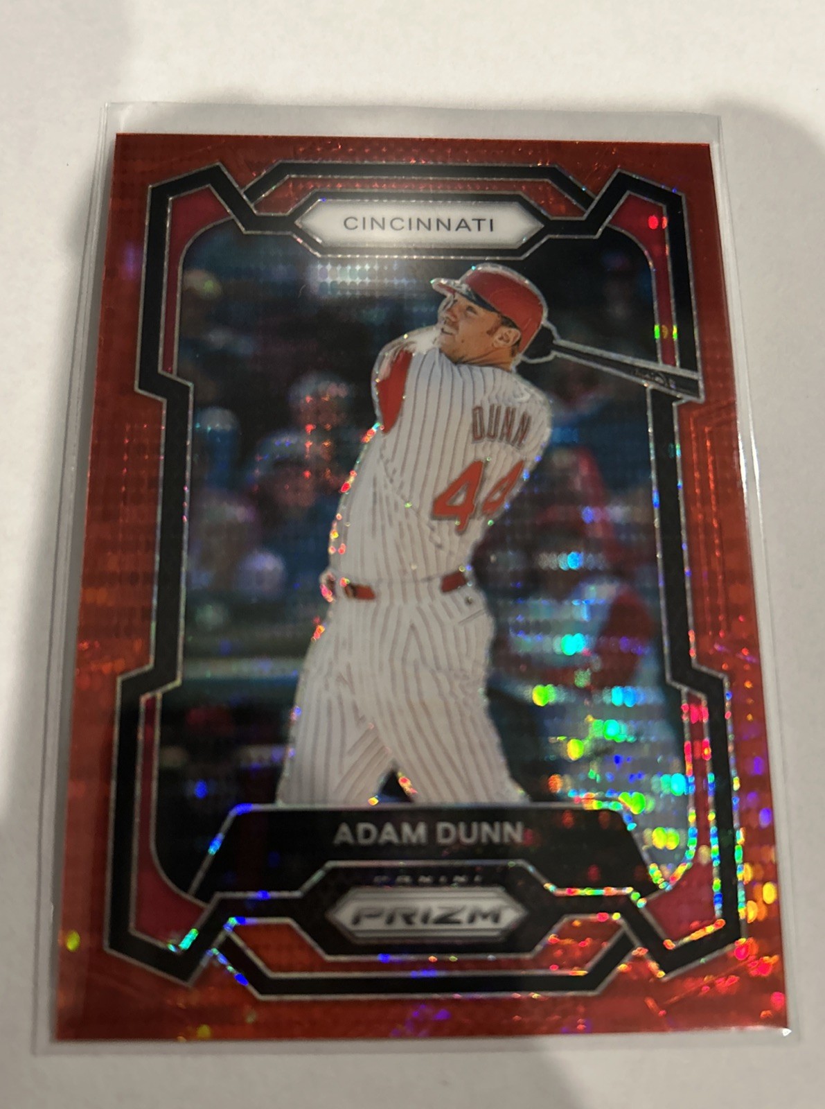 2024 Panini Prizm - Adam Dunn #/399 Red Pulsar Prizm 184 Cincinnati Reds