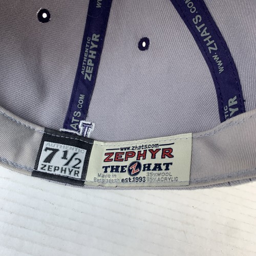 Zephyr LSU Tigers Fitted Hat Sz 7 1/2 Gray NCAA Unisex Cap Louisiana State - Picture 6 of 8
