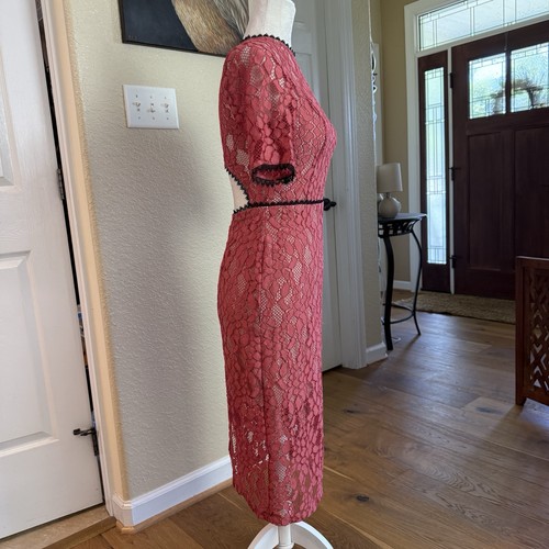 Alexis ‘Remi’ Cutout Dress Salmon Lace Partially Lined Sz S $450 - Picture 8 of 12