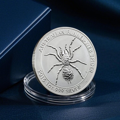 Moneda de plata fina Australian Funnel Web Spider 2015 1 oz BU - Imagen 4 de 12