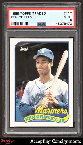 1989 Topps Traded #41T Ken Griffey Jr. ROOKIE RC MARINERS PSA 9 MINT