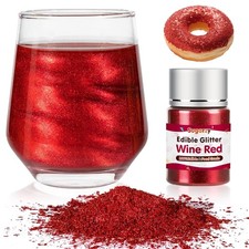 Edible Red Glitter for Drinks,Food Grade 10g Sprinkles Cake