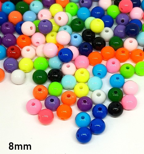 100pcs 8mm round spherical acrylic beads choice of colours DIY Jewellery Making - Picture 4 of 47