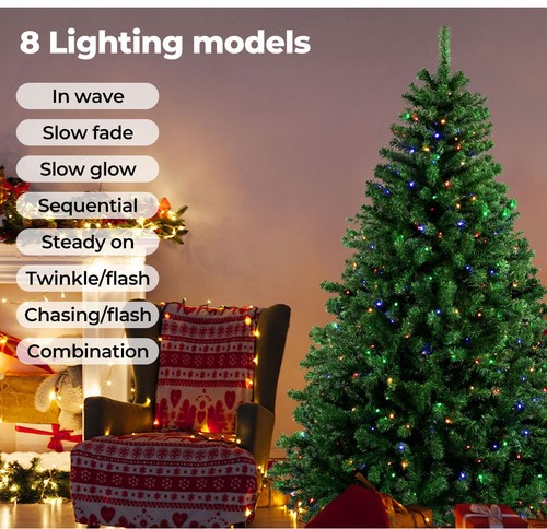 Santaco 1.8M Christmas Tree Pre Lit 8 Mode Led Lights Xmas Bushy Decorations - Picture 7 of 12