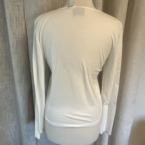 Camiseta Polo Ralph Lauren De Colección Nueva Con Etiquetas Para Mujer L Blanca Borde de Encaje Cuello en V Deletreada - Imagen 4 de 11