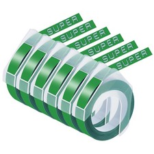 6PK 3D Embossing Tape DYMO Organizer Xpress Pro Label Maker White on Green 9mm