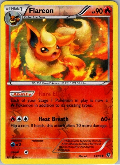Flareon 13/98 Reverse Holo Uncommon XY - Ancient Origins LP