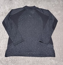 Nike Air Jordan Dri-FIT ADV Long Sleeve Shirt Mens Large Elephant Print Black