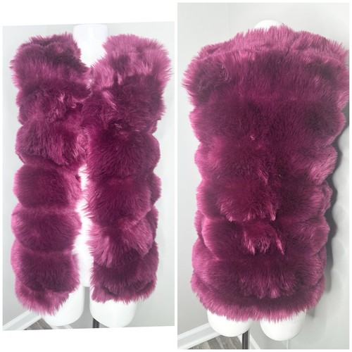 CODIGO BURGUNDY M SUPER SOFT FUR VEST -NEW -S/M - Picture 2 of 5