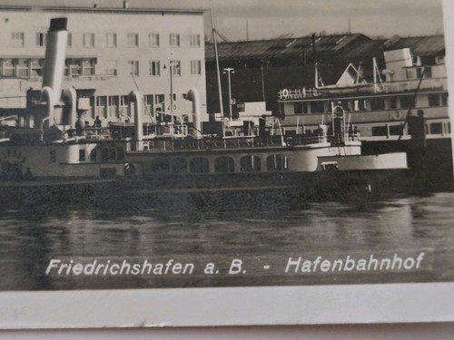 Rare Zeppelin Hindenburg LZ129 Postcard Friedrichshafen Harbour Station Germany - Picture 5 of 6