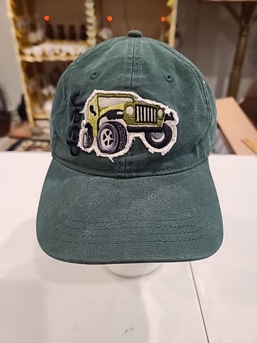 Jeep CJ Limited Edition Sand Blasted Canvas Green Golf Hat Ahead 1995 Mid Fit - Picture 1 of 11