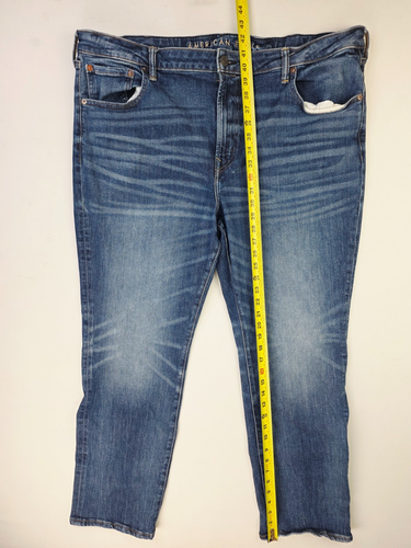 American Eagle Outfitters 44X32 Mens Original Straight Airflex+ Blue Denim Jeans - Picture 12 of 12