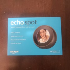 Amazon Echo Spot - Smart Assistant Alarm Clock - Black - with Alexa