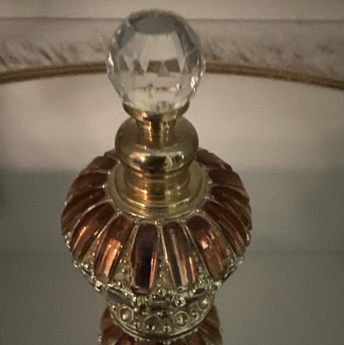 ELEGANT ORNATE Small Perfume Bottle with Dauber 3.75 Inch Tall- - Picture 10 of 13