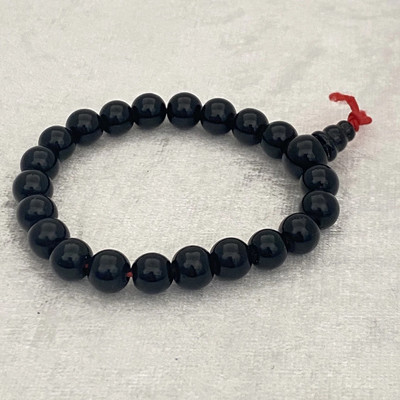 Power Bead Bracelet Round Black Onyx Stretch Healing Energy Good Luck Stylish