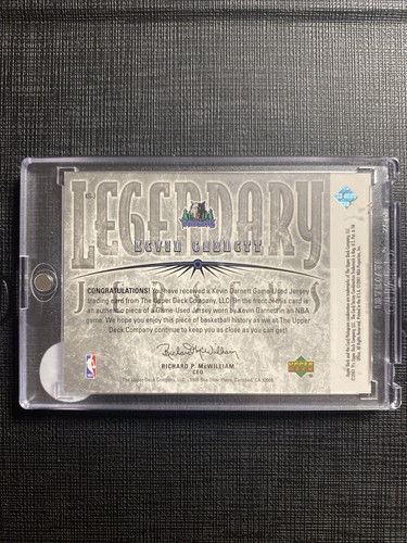 2001 Upper Deck Kevin Garnett Legendary Jerseys Game Used - Bild 2 von 2