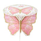 2 White Pink Glitter Butterfly Cake Stands Wedding Party Events Home Decorations