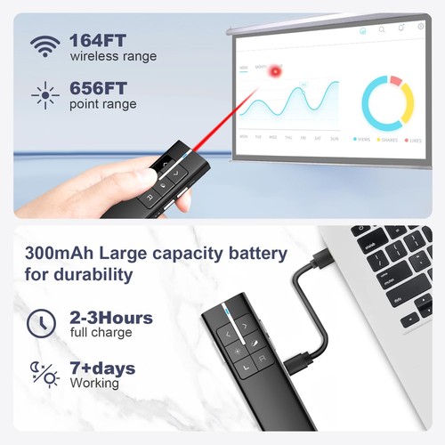 Norwii Wireless Presenter Remote für PowerPoint, Präsentationsfernbedienung... - Bild 4 von 6
