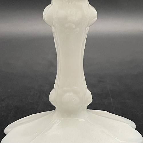 Fenton Cabbage Rose Milk Glass Ruffled Pedestal Compote 1970-1985 USA 6.5" tall - Picture 12 of 13