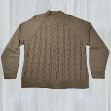 Karen Scott Hellbrauner Pullover Mit Hohem Kragen Damen Größe Extra Groß (XL)