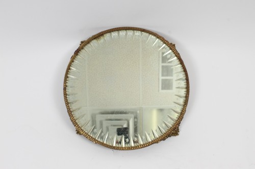 Antique Victorian Sorcerers Mirror Round Optical Illusion Cut Tray display 14" - Picture 7 of 17