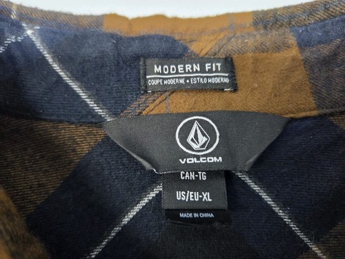 Volcom Herren Langarm Knopfleiste Modern Fit Flanell Karo Hemd XL #7816 - Bild 4 von 11