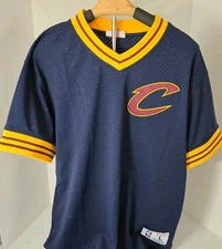 Mitchell & Ness Men's Jersey Size L Navy Cleveland Cavaliers NBA Mesh V-Neck 
