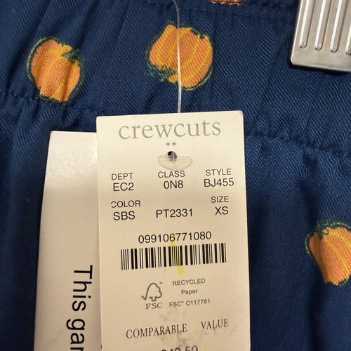 Pantalones de pijama para niños Crewcuts talla Xs azul marino estampado de calabaza ropa de dormir de Halloween acogedores - Imagen 4 de 7