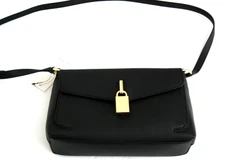 Calvin Klein Pocket Top Zip Leather Shoulder Crossbody Purse Black NEW🎀NWT🎁