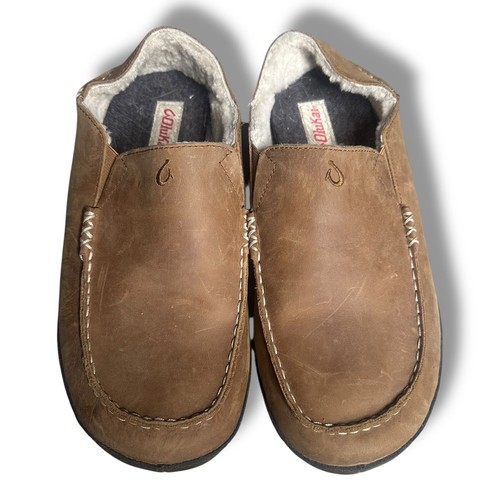 Olukai Moloa Loafer Slip On Toffee Brown Leather Convertible Slipper Men's 11 - Picture 2 of 5