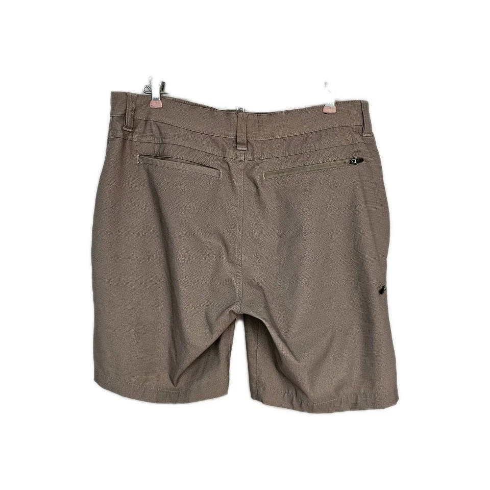 Pantalones Cortos Hawkes & Co Para Hombre Marrón Claro, Talla W34, 6 Bolsillos, Botón y Cremallera Frontal Foto 3 de 4