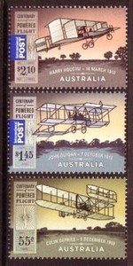 AUSTRALIA-2010-POWERED-FLIGHT-SET-OF-3-UNMOUNTED-MINT-MNH