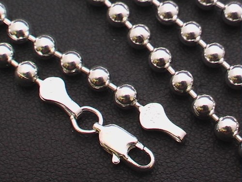 Taxco, Mexican Sterling Silver 4mm Ball Chain Necklace. 16", 17 grams - Picture 5 of 6