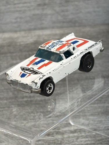 VTG Hot Wheels 1977 Hong Kong 57 T-Bird Mattel White Red Blue Thunderbird Stripe - Picture 5 of 14
