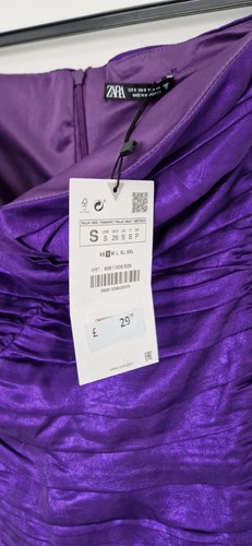 Zara Draped Dress Sweetheart Neckline Size S Bnwt - Picture 7 of 7