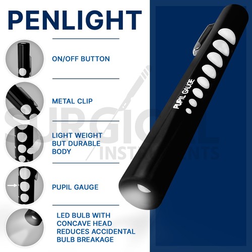 Tactical Black - Set of 2 EMT First Responder Shear 5.5"+ Pen Light German Grade - Picture 3 of 8