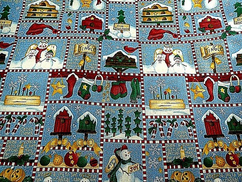 Leslie Beck Cotton Fabric Christmas Snowman & Holiday Cranston Print by the Yard - Bild 2 von 5