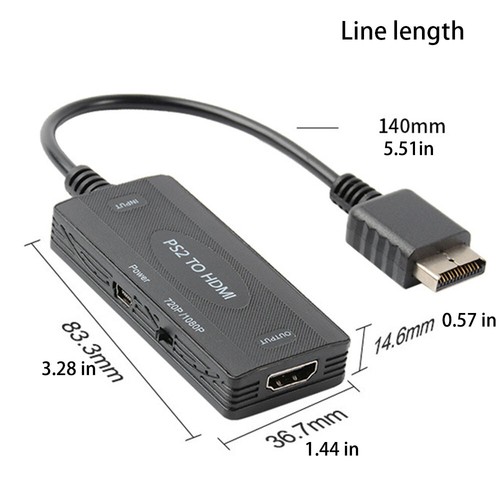 PS2 to HDMI Converter 1080P HD Monitor HDTV Video Adapter for PlayStation 1/2/3 - Picture 2 of 10