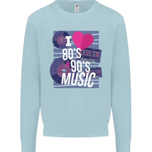 I Love 80s 90s Music Pop Rock Acid House Kids Sweatshirt Jumper - Picture 11 of 12