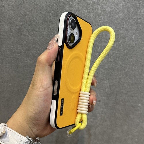 For iPhone 16 Pro Max 15 14 13 12 Wrist Strap Magnetic PU TPU Phone Case Cover - Imagen 13 de 29