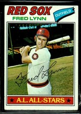 1977 TOPPS BASEBALL BOSTON RED SOX FRED LYNN A.L. ALL STARS CARD #210 VG